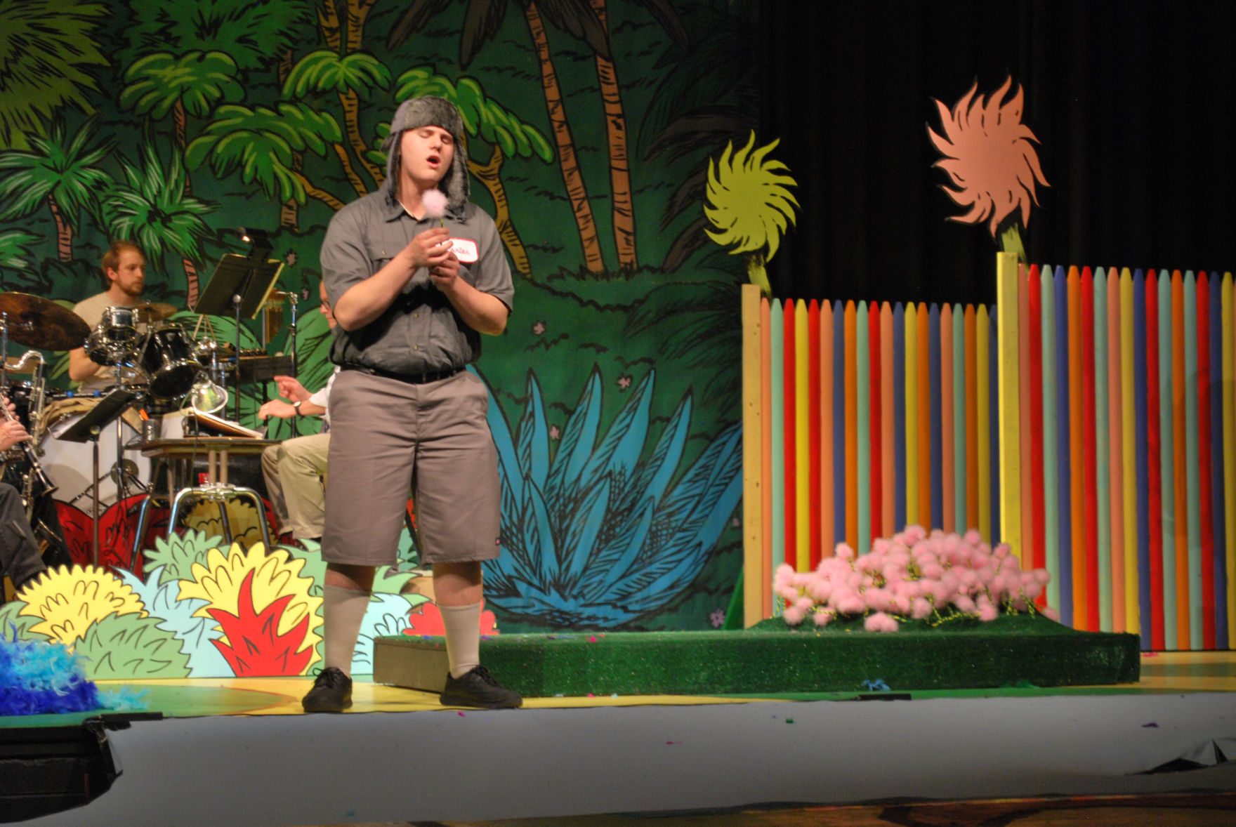 John Spinale sings in Peabody Veterans Memorial High School's production of "Seussical."
